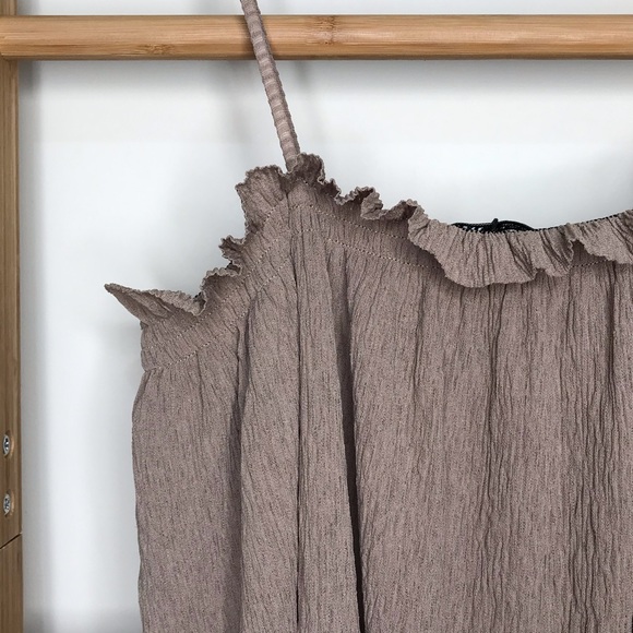 SOLD NWOT Zara Khaki Beige Textured Cami Top Size M - Picture 6 of 11